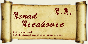 Nenad Micaković vizit kartica